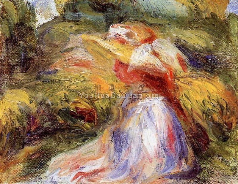 Young Woman in a Hat - 皮埃尔·奥古斯特·雷诺阿